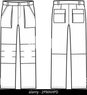 Pantalons de travail pour hommes. CAO mode. Illustration de Vecteur