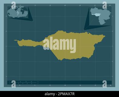 Apure, État du Venezuela. Forme de couleur unie. Cartes d'emplacement auxiliaire d'angle Banque D'Images