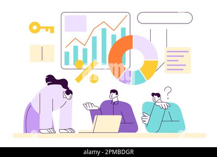 Développement commercial, personnes travaillant ensemble sur un projet Illustration de Vecteur