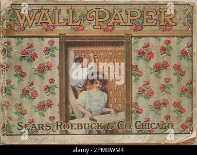 Exemple de livre, Wallpaper-Sears Roebuck and Co.; distribué par Sears, Roebuck and Co (Etats-Unis) ; Etats-Unis ; papier imprimé par machine ; hors tout : 17 x 22,5 x 1,3 cm (6 11/16 x 8 7/8 x 1/2 pouces) Banque D'Images