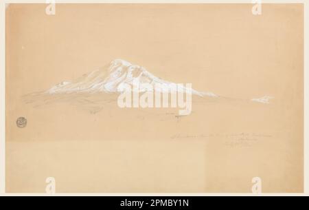Dessin, Mont Chimborazo de la Maison de l'aîné Pablo Bustamante, Riobamba, Equateur; Eglise Frédéric Edwin (américaine, 1826–1900); Equateur; graphite, pinceau et gouache blanc sur papier vélin de bouf; feuille: 34,4 x 55 cm (13 9/16 x 21 5/8 po.) Banque D'Images