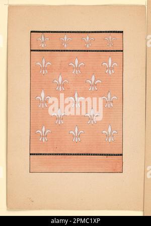 Dessin, dessin pour plancher de mosaïque; conçu par Frederick Krieg (américain, né en Allemagne, 1852–1932); client: R.C. Fisher and Co. ; États-Unis ; brosse et lavage rose, blanc et noir, stylo et encre noire, graphite sur papier vélin blanc Banque D'Images