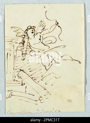 Dessin, Cupidon en vol; Felice Giani (italien, 1758–1823); Italie; stylo et encre sur papier Banque D'Images