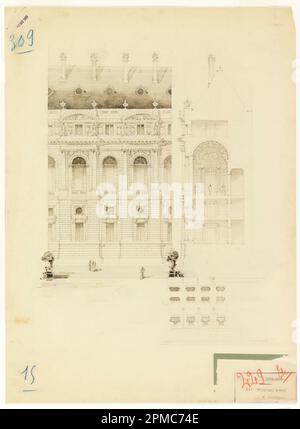 Dessin, conception pour plusieurs baies d'un bâtiment public; architecte: Ely Jacques Kahn (américain, 1884–1972); États-Unis; graphite, pinceau et lavage gris sur le tableau d'illustration bristol; hors tout: 60,6 x 44,6 cm (23 7/8 x 17 9/16 po.) Banque D'Images