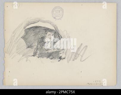 Dessin, artiste esquissant à l'extérieur; Robert Frederick Blum (américain, 1857–1903); États-Unis; graphite sur papier vélin; 15,1 × 11,2 cm (5 15/16 × 4 7/16 po) Banque D'Images