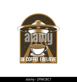 Dans Coffee I Believe, Coffee Typography Quote Design for T-shirt, Mug, Poster or Other Merchandise. Illustration de Vecteur