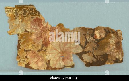 Papier de plafond et paroi latérale (éventuellement USA) ; imprimé à la machine ; 17 x 12 cm (6 11/16 x 4 3/4 po.) Banque D'Images