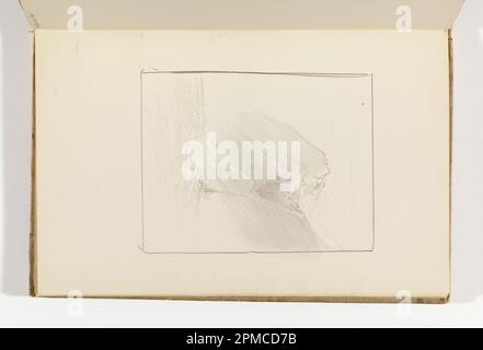 Carnet d'esquisses Folio, Quick Sketch of Ocean and Tall Cliffs; William Trost Richards (américain, 1833–1905); États-Unis; graphite sur papier vélin crème; 11,9 x 10,4 cm (4 11/16 x 4 1/8 po.), feuille irrégulière: 13,7 x 21,5 cm (5 3/8 x 8 7/16 po.) Banque D'Images