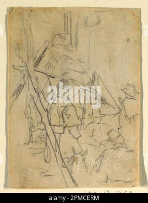 Dessin, campement militaire; Winslow Homer (américain, 1836–1910); États-Unis; graphite sur carton-support ; 12,2 x 9 cm (4 13/16 x 3 9/16 po.) Banque D'Images