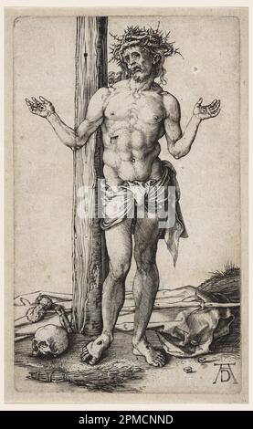 Imprimé, l'Homme des Sorrows (avec les mains levées); Albrecht Dürer (allemand, 1471–1528); Allemagne; gravure sur papier; 12,2 x 7,7 cm (4 13/16 x 3 1/16 po) Banque D'Images
