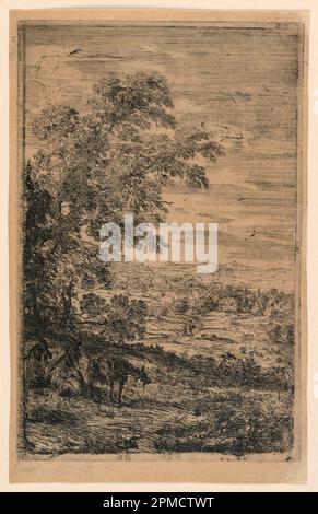 Imprimé, les trois chèvres, 1630–1633; Imprimeur: Claude Lorrain (français, 1600–1682); France; gravure sur papier à poser; legs de George Campbell Cooper; 1896–3-137 Banque D'Images