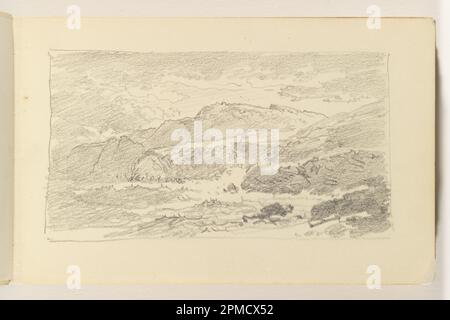 Carnet à croquis Folio, Rocky Shore avec vagues de rupture; William Trost Richards (américain, 1833–1905); États-Unis; graphite sur papier vélin crème, relié; 8,4 x 15,5 cm (3 5/16 x 6 1/8 po) Feuille : 11,7 x 18,9 cm (4 5/8 x 7 7/16 po) Banque D'Images