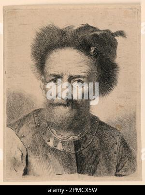 Imprimer, Old Warrior, env. 1750; Imprimeur: Georg Friedrich Schmidt (école française, 1712 - 1775); Allemagne; gravure sur papier; plaque: 19 × 15 cm (7 1/2 × 5 7/8 po) Papier : 19,5 × 15,6 cm (7 11/16 × 6 1/8 po); legs de George Campbell Cooper; 1896-3-233 Banque D'Images