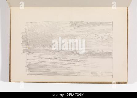 Carnet d'esquisses Folio, Rapid Sketch of Ocean and Sky ; William Trost Richards (américain, 1833–1905) ; États-Unis ; graphite sur papier vélin crème ; 9,8 x 15,9 cm (3 7/8 x 6 1/4 po) Feuille : 13,7 x 21,5 cm (5 3/8 x 8 7/16 po) Banque D'Images