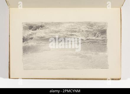 Sketchbook Folio, Study of Waves on Rocks with Cliffs; William Trost Richards (américain, 1833–1905); États-Unis; graphite sur papier vélin crème; 9,7 x 16,7 cm (3 13/16 x 6 9/16 po) Feuille : 13,7 x 21,5 cm (5 3/8 x 8 7/16 po) Banque D'Images