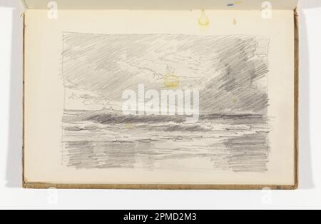 Carnet d'croquis Folio, Waves Breaking On Beach; William Trost Richards (américain, 1833–1905); États-Unis; graphite sur papier vélin crème; 10,9 x 16,5 cm (4 5/16 x 6 1/2 po.), feuille irrégulière: 13,7 x 21,5 cm (5 3/8 x 8 7/16 po.) Banque D'Images