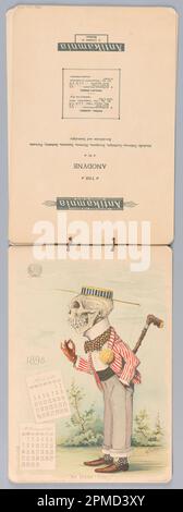 Calendrier, le calendrier Antikamnia, juillet et août, 1898: 'Ah là! Girls!'; L Crusius; lithographe: G. H. Buek & Co (États-Unis); fabriqué pour la société Antikamnia Chemical Co. (États-Unis); chromolithographe sur papier avec reliure à ficelle; 1968-106-3-4 Banque D'Images