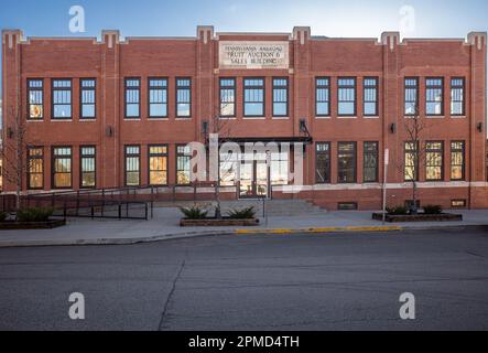 Pennsylvania Railroad fruit Auction & Sales Building à Pittsburgh, Pennsylvanie, dans le quartier de Strip District. Banque D'Images