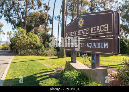 Panneau de la plage d'État de Doheny, Dana point Banque D'Images