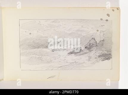 Carnet d'esquisses Folio, esquisse approximative des vagues, des rochers et des falaises ; William Trost Richards (américain, 1833–1905) ; États-Unis ; graphite, stylo et encre noire sur papier vélin blanc cassé ; 8,4 x 15,3 cm (3 5/16 x 6 po) Feuille : 12,3 x 19,5 cm (4 13/16 x 7 11/16 po) Banque D'Images