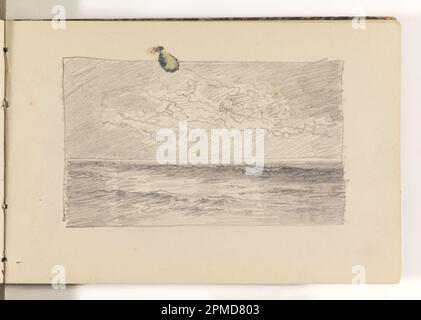 Carnet d'croquis Folio, croquis de Calm Ocean avec nuages contourés; William Trost Richards (américain, 1833–1905); États-Unis; graphite sur papier vélin crème, relié; 8 x 13,4 cm (3 1/8 x 5 1/4 po.), feuille irrégulière: 12,8 x 19,2 cm (5 1/16 x 7 9/16 po.) Banque D'Images