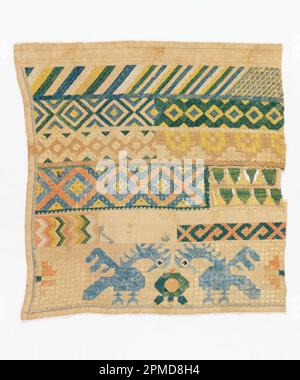 Sampler (Mexique); broderie de soie, fondation de lin; Warp x Weft: 35 x 34,5 cm (13 3/4 x 13 9/16 po.); Bequest de Mme Henry E. COE; 1941-69-189 Banque D'Images