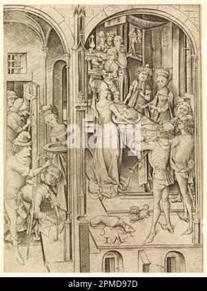 Print, The Beheading of John the Baptist; Print Maker: Israhel van Meckenem (allemand, ca. 1440 - 1503) ; Allemagne ; gravure sur papier blanc ; 21,4 x 15,7 cm (8 7/16 x 6 3/16 po.) Banque D'Images