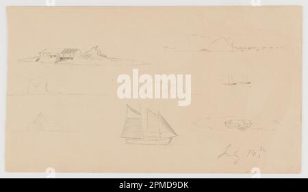 Dessin, esquisses du Labrador; église Frederic Edwin (américaine, 1826–1900); États-Unis; graphite sur papier brun clair; 11,5 × 20,5 cm (4 1/2 × 8 1/16 po.) Banque D'Images