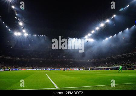 Milan, Italie. 12th avril 2023. Stade de San Siro lors de la Ligue des champions de l'UEFA, en quarts de finale, match de football de 1st jambes entre l'AC Milan et la SSC Napoli sur 12 avril 2023 au stade de San Siro à Milan, Italie - photo Morgese-Rossini/DPPI crédit: DPPI Media/Alay Live News Banque D'Images