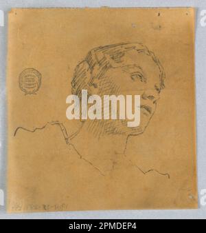 Dessin, croquis de la tête d'une femme; Francis Augustus Lathrop (américain, 1849 - 1909); États-Unis; graphite sur papier à tracer; 14 × 13,1 cm (5 1/2 × 5 3/16 po); 1914-38-281 Banque D'Images