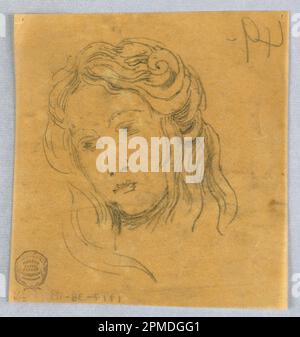 Dessin, croquis de la tête de la femme; Francis Augustus Lathrop (américain, 1849 - 1909); États-Unis; graphite sur papier à tracer; 14,1 × 13 cm (5 9/16 × 5 1/8 po); 1914-38-119 Banque D'Images