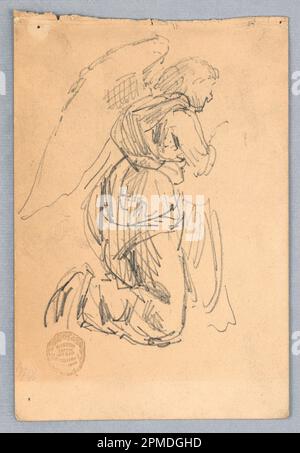 Dessin, Etude pour un Ange dans l'adoration; Francis Augustus Lathrop (américain, 1849 - 1909); Etats-Unis; graphite sur papier; 16,8 × 11,2 cm (6 5/8 × 4 7/16 po.); 1914-38-42 Banque D'Images