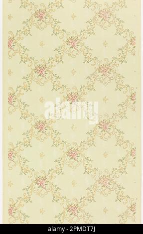 Papier de plafond (États-Unis) ; fabriqué par Smith Campbell Co. ; Papier imprimé par machine, mica liquide ; 86 x 49 cm (33 7/8 x 19 5/16 po.) Banque D'Images