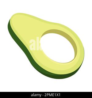 Fruits d'avocat. Quartiers et tranches d'avocat, coupés en deux et finement tranchés pour la salade. Vecteur de dessin animé plat isolé Illustration de Vecteur