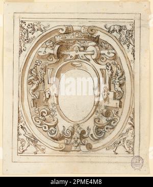 Dessin, grotesque Design; Italie; charbon de bois, stylo et bistre, brossez et lavez sur du papier Banque D'Images