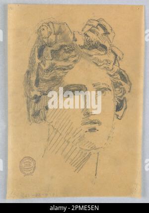 Dessin, croquis de la tête de la femme; Francis Augustus Lathrop (américain, 1849 - 1909); États-Unis; graphite sur papier à tracer; 18,7 × 13,1 cm (7 3/8 × 5 3/16 po); 1914-38-126 Banque D'Images