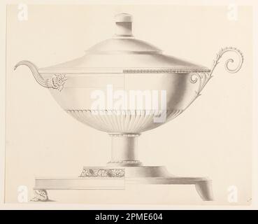 Dessin, dessin pour un Tureen avec d'autres suggestions; conçu par Joseph Anton Seethaler II (allemand, 1799–1868); Allemagne; stylo et encre noire, pinceau et lavage sur papier; 39 x 48,2 cm (15 3/8 x 19 po.) Banque D'Images