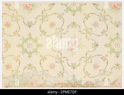 Papier de plafond (États-Unis) ; imprimé à la machine sur du papier ; 72 x 49 cm (28 3/8 x 19 5/16 po.) Banque D'Images