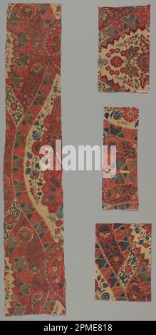 Fragments de chintz (Inde); coton; Warp x Weft (a): 93,5 x 19 cm (36 13/16 x 7 1/2 po.) Gauchissement x trame (b) : 16 x 26 cm (6 5/16 x 10 1/4 po.) Gauchissement x trame (c) : 11,5 x 31 cm (4 1/2 x 12 3/16 po.) Gauchissement x trame (d) : 24 x 17 cm (9 7/16 x 6 11/16 po.) Banque D'Images