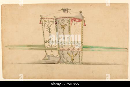 Dessin, Design pour une chaise de berline; Angleterre; stylo, encre, pinceau, et différentes aquarelles sur papier ; 24,9 × 41,5 cm (9 13/16 × 16 5/16 po) Banque D'Images