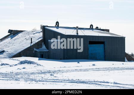 Bâtiments de la zone de tir de roquette désaffectée à Churchill, Manitoba, Canada Banque D'Images