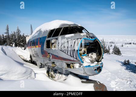 Mme Piggy Curtiss C-46 Commando s'est écrasée à Churchill, au Manitoba, au Canada Banque D'Images