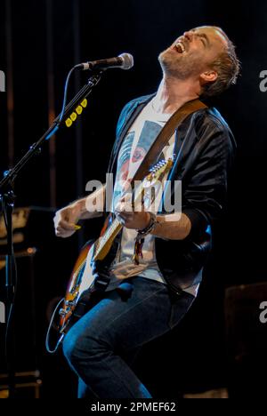 Fran Healy - Travis, V2008, Hylands Park, Chelmsford, Essex, Royaume-Uni - 17 août 2008 Banque D'Images