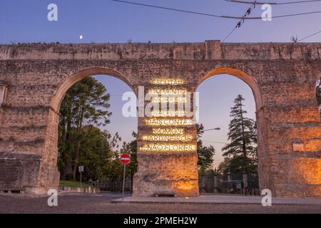 Aqueduc de Sao Sebastiao, Combra, Portugal. Construit autour de 1570 Banque D'Images