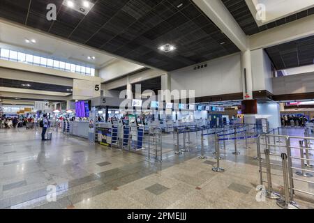 Bangkok, Thaïlande - 14 février 2023 : terminal international de l'aéroport DMK de Don Mueang à Bangkok, Thaïlande. Banque D'Images