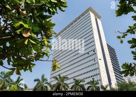 L'extérieur de l'emblématique Air India Building à Nariman point à Mumbai, Inde Banque D'Images