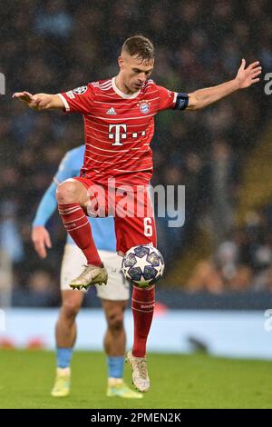 Angleterre, Manchester - 11 avril 2023 - Joshua Kimmich du FC Bayern Munich lors du quart de finale de l'UEFA Champions League match de la première jambe entre Manche Banque D'Images