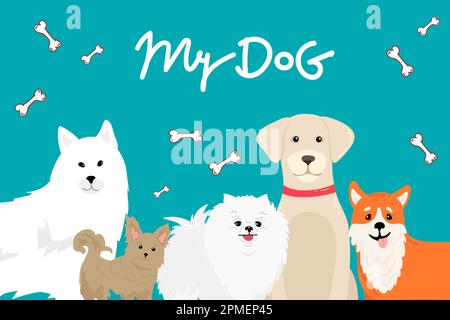 Chien drôle et chat mignon meilleurs amis. Bonne journée d'amitié. Illustration vectorielle Illustration de Vecteur