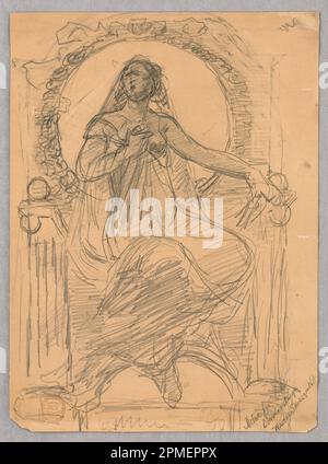 Dessin, motif for Decorative Design; Walter Shirlaw (américain, né en Écosse, 1838–1909); États-Unis; graphite sur papier ; 25,9 × 19 cm (10 3/16 × 7 1/2 po.) Banque D'Images