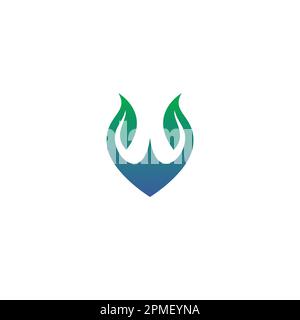 V Lettre Feuille Icône Logo Design dans le vert. Bio Eco conception Lettre Vector Illustration. Illustration de Vecteur
